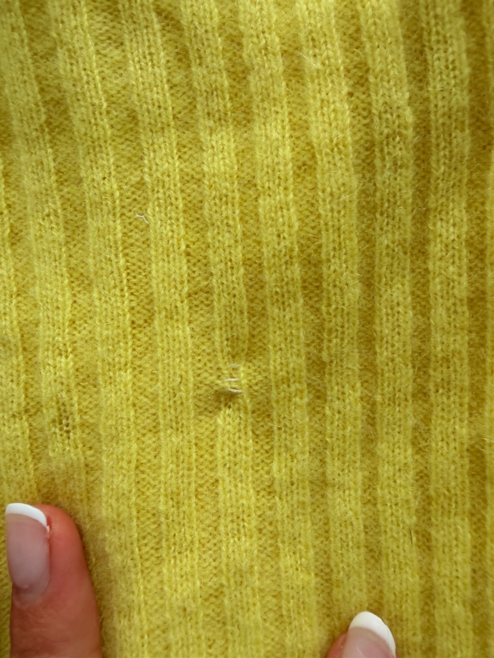 Bright Yellow Ribbed Cashmere Cardigan - Picture 2 of 5